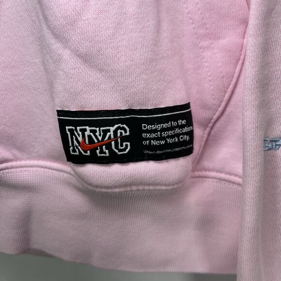 Nike NYC It’s All A Game Hoodie Sweatshirt Mens Size Small Pink Fleece EUC - Picture 4 of 14